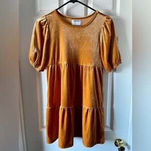 Old Navy Kids Casual Velvet Dress - Gold